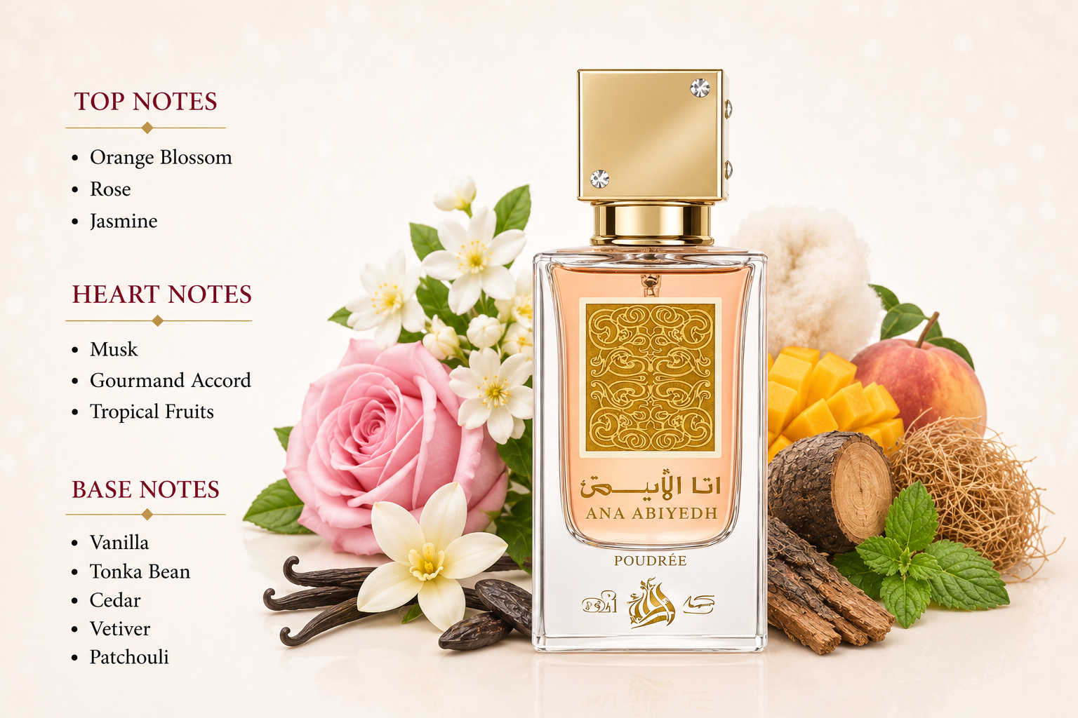 Ana Abiyedh Poudrée Eau de Parfum 60ml by Lattafa