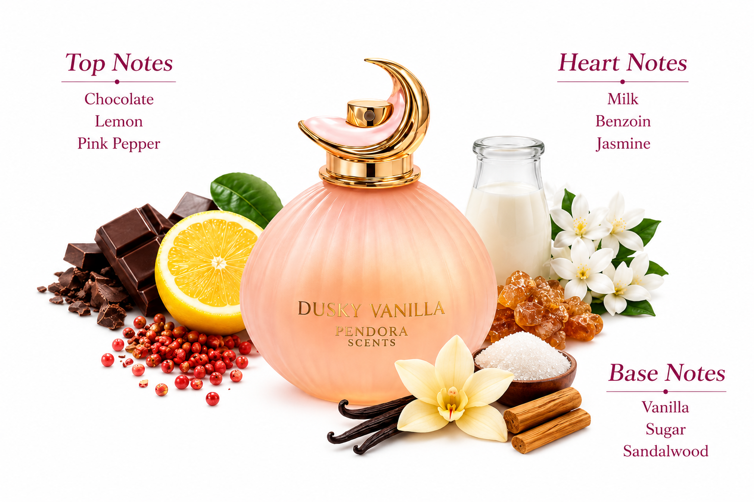 Dusky Vanilla Eau de Parfum 100ml by Pendora Scents