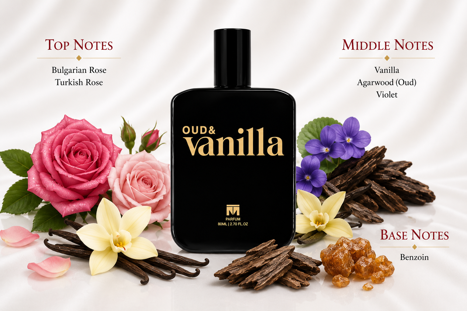 Oud & Vanilla Eau de Parfum 80ml by Motala