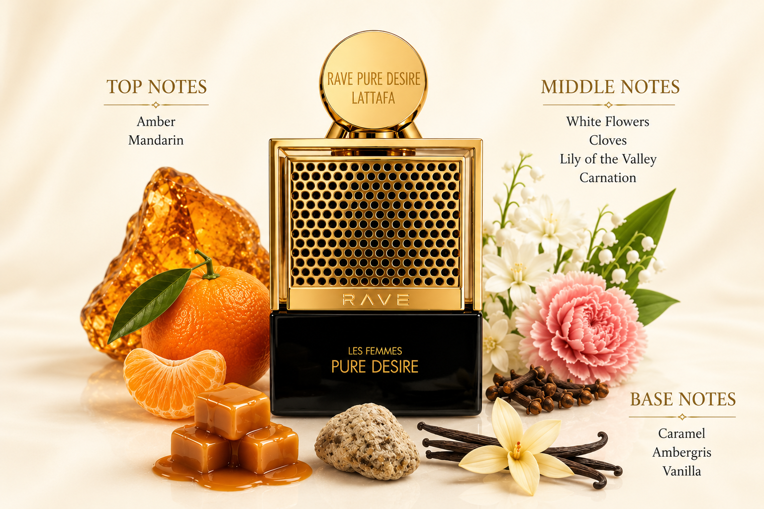 Rave Pure Desire Gold Eau de Parfum 100ml by Lattafa